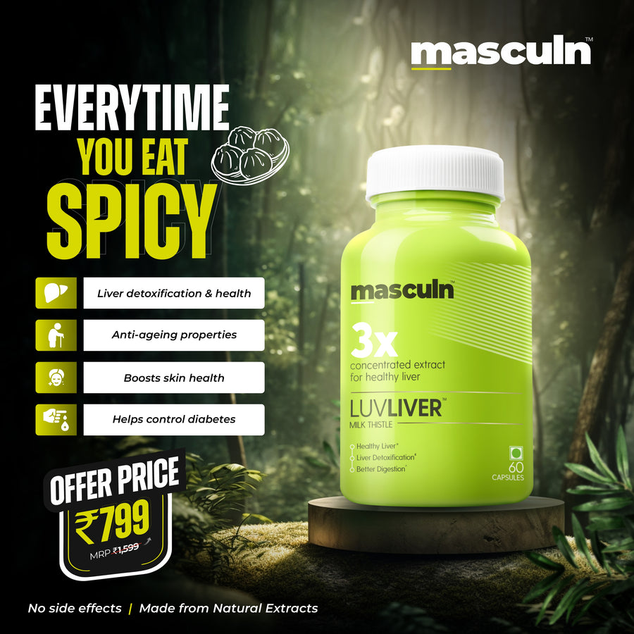 Masculn Liver Detox Supplement With Milk Thistle For Healthy Liver | 60 Capsules