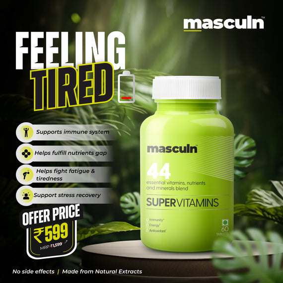 Masculn Super Multivitamin Tablets, Helps improve Stamina & Strength For Men/Womens | 60 Tablets